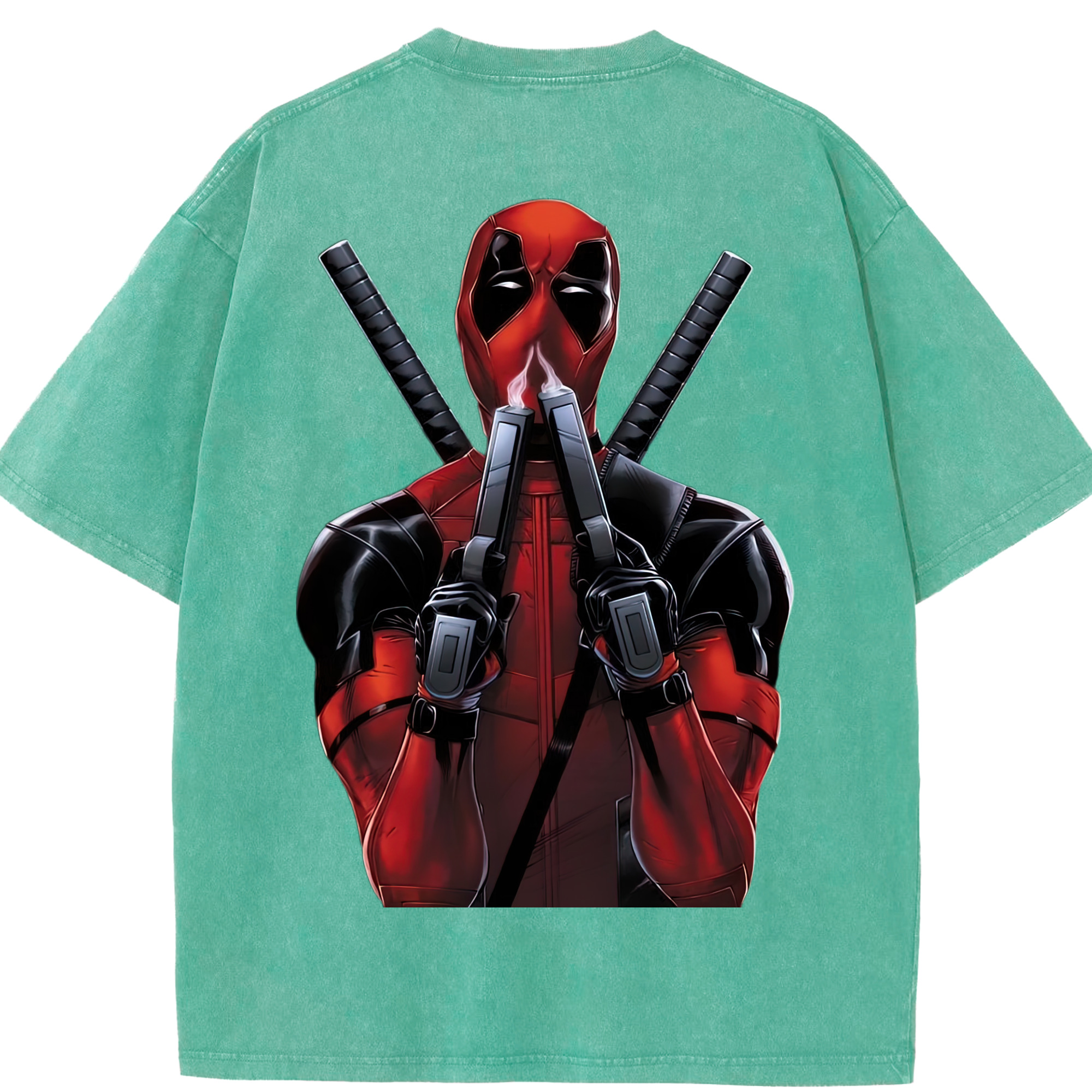 （画像用） Deadpool デッドプール 綿100% ヴィンテージ風 半袖Tシャツ（背面プリント）